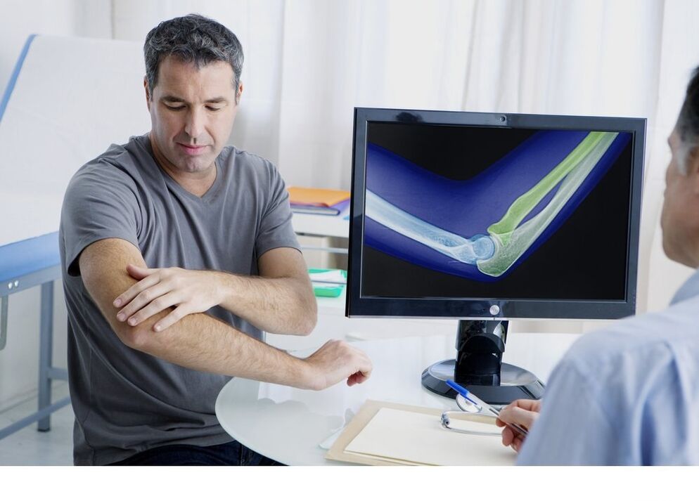 Arthrose van het ellebooggewricht in het X -Ray -beeld